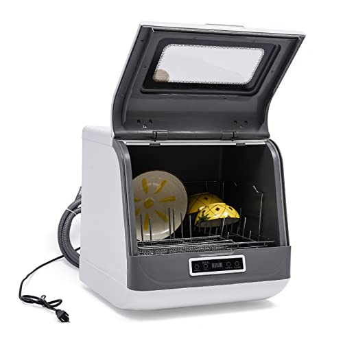 Countertop Dishwasher, Portable Dishwasher, Mini Dishwasher with Air-Dry Function, 3 Washing Modes, 360° Spraying Washing for Apartments& Rvs