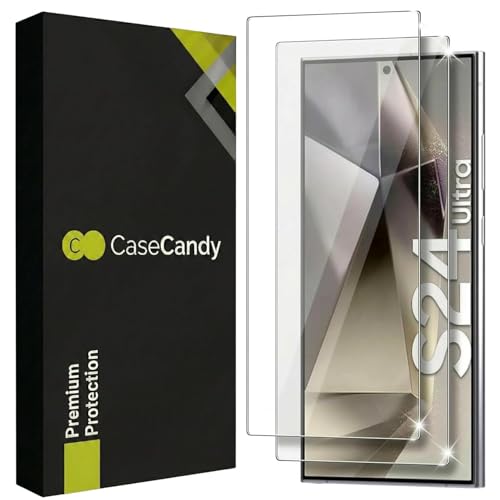 Image of Casecandy - (Pack 2 Tempered Glass Screen Protector for Samsung S24 Ultra | Edge to Edge Tempered Glass Screen Guard Sam Galaxy S24 Ultra - HD /Fingerprint Working