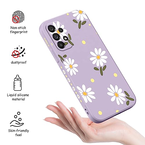 Coque Samsung Galaxy A53 5G silicone souple violet clair chrysanthème - 5