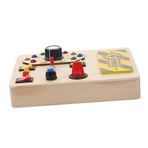 HAWILLOSCH モンテッソーリ ビジーボード 木製信号スイッチ 幼児用回路基板 1歳以上向け認知能力促進 教育玩具 脳発達支援 小学生学習 シミュレーション教材