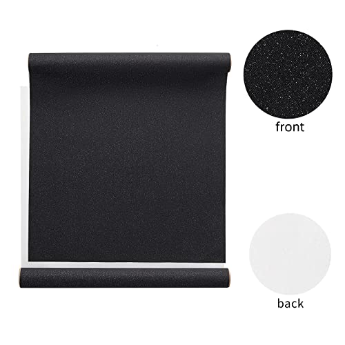 Wooqu Buchtuch, Stoffoberfläche und Papierrückseite, einfach zu bedienen, stark, 43,2 x 73,7 cm, zum Buchbindung, Glitzer schwarz