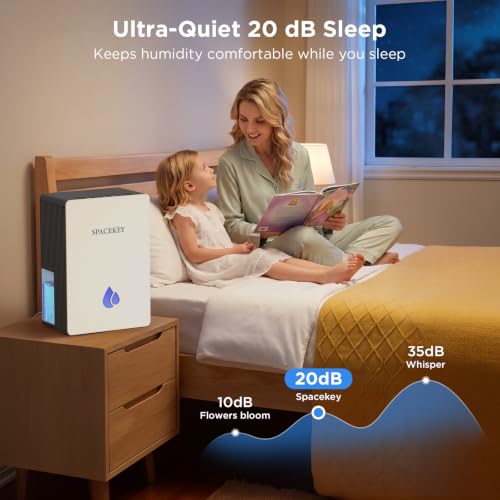 Dehumidifiers for Home, 95 OZ Water Tank Dehumidifier with Drain Hose, 1000 Sq.Ft Quiet Dehumidifiers for Bathroom Bedroom Basement RV, Timer, Auto Shut-Off, 7 Color Light, Aromatherapy, Grey & White - Image 5