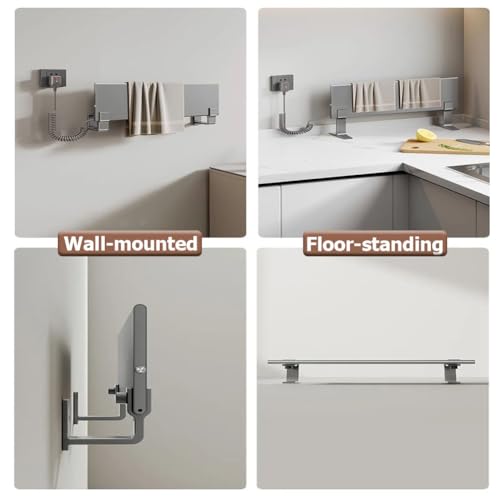 Secador de toallas vertical calefactable de aleación de aluminio de pared con botón a 55 °C 7