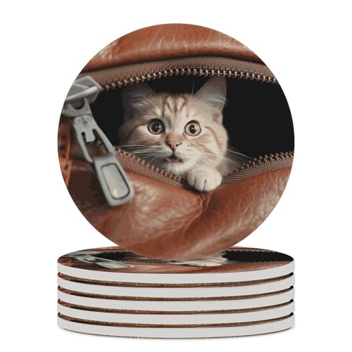 Dessous de verre céramique pour décoration de table chat