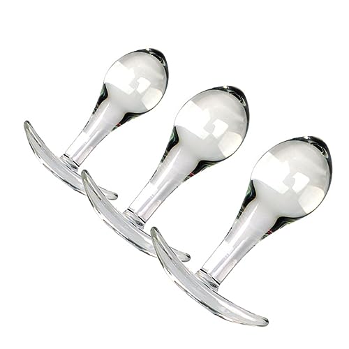 Axcroo 3 Stück Glas Analplug Set S/M/L Glasdildo Buttplug mit T-Bar Basis Klar Kristall Anal Butt Plug Tragbare Analdildo Anal Dilatator Prostata Massager Analkugeln Sex Spielzeug für Männer Frauen