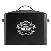 Extra Large Black Bread Box - Bread Boxes for Kitchen Counter Holds 2+ Loaves for All Your Bread Storage - Bread Container Counter Organizer to Suit Farmhouse Kitchen Decor, Vintage Kitchen, Rustic