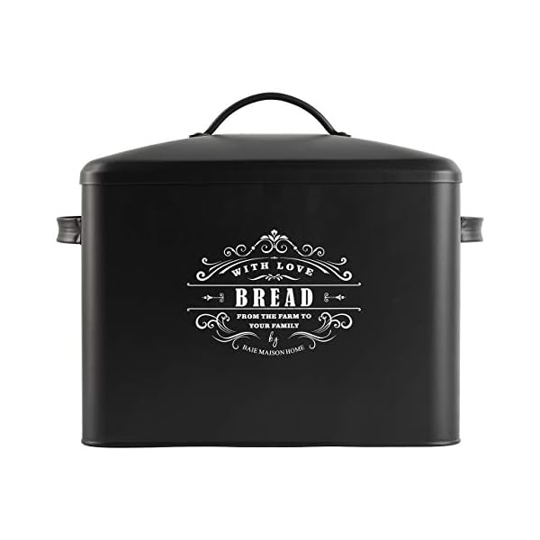 Extra Large Black Bread Box - Bread Boxes for Kitchen Counter Holds 2+ Loaves for All Your Bread Storage - Bread Container Counter Organizer to Suit Farmhouse Kitchen Decor, Vintage Kitchen, Rustic Extra Large Black Bread Box - Bread Boxes for Kitchen Counter Holds 2+ Loaves for All Your Bread Storage - Bread Container Counter Organizer to Suit Farmhouse Kitchen Decor, Vintage Kitchen, Rustic