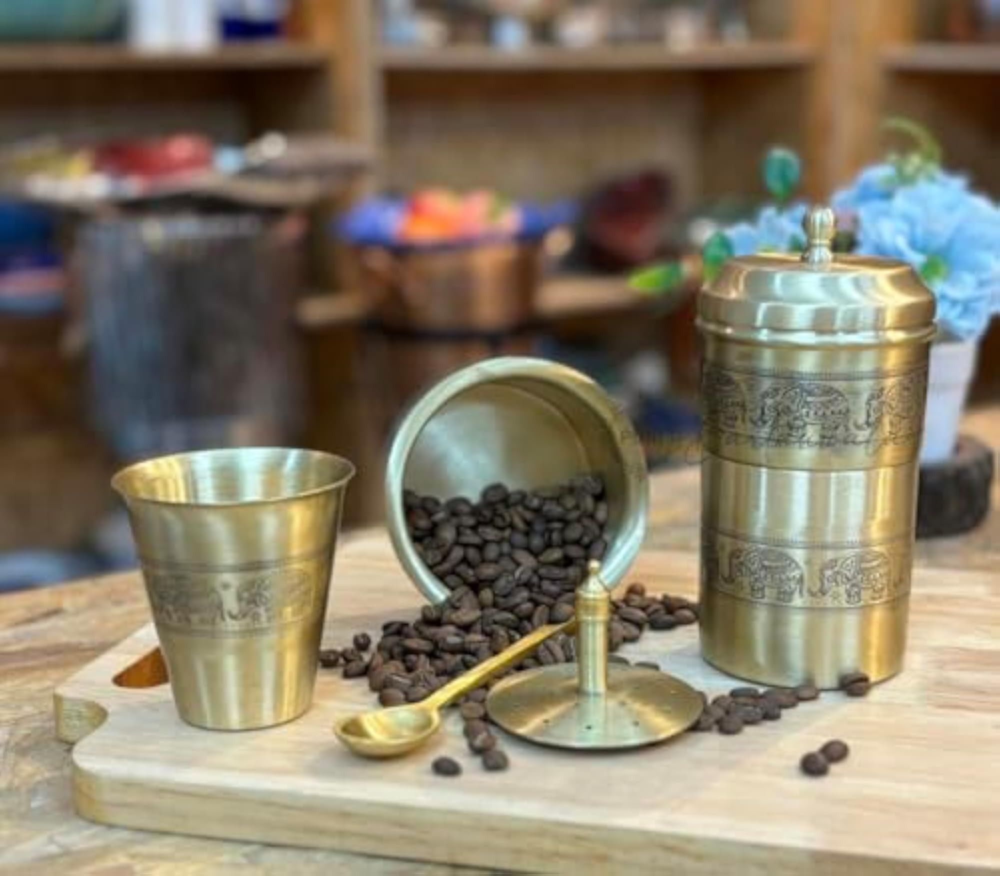 Elephant Marathon - Brass South Indian Coffee Filter