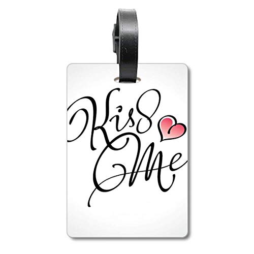 Étiquette d'identification pour valise Kiss Me en forme de cœur