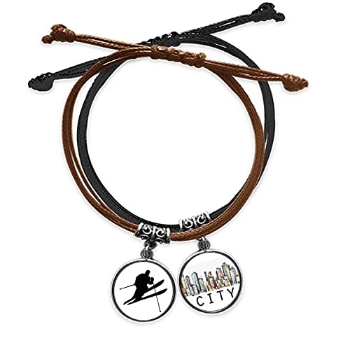 Bracelet ski cuir Sidi avec silhouette noire pour afficher votre passion de la glisse