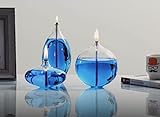 KatreLight Handmade Oil Lamps, with Lamp Oil, Candle Gifts for Women, Decorative Lamp for Home Decor, House Warming Gifts New Home, Refillable Glass Lantern, Wedding Candels for Tables (Set of 3)