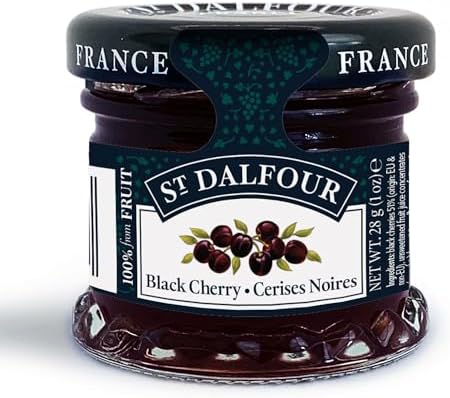 St. Dalfour Black Cherry Fruit Spread - 1oz - 100% from Fruit, No Artificial Ingredients, Non-GMO, No Cane Sugars, All Natural - Pack of 48
