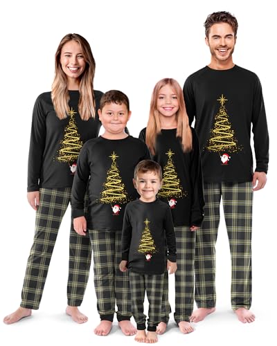Rnxrbb 2025 Christmas Pajamas Family Matching Sets Christmas Pjs Xmas Sleepwear for Women Men Couples Adult Kids