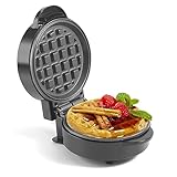 Mini Waffles Maker, Small Waffle Irons Non-stick, Breakfast Belgian Waffles, Mini Waffle Iron Make Waffle in Minutes, Portable Pancake Maker Machine for Kid, Easy to Clean, 5 Inches Wide, Black
