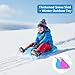 Snow Sled for Kids, Lightweight Portable Snow Sled with Non-Slip Handle, 2Pcs Flexible Plastic Sliding Board for Winter Outdoor or Sand Sporting_Goods.-