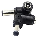 zdyCGTime DC6.0x4.3mm Male 90 Degree Angle to DC5.5x2.1mm Female Adapter 5 Volt DC Barrel Power Jack Charging Cable Connector for Tablet (DC6.0x4.3mm)(2pack)