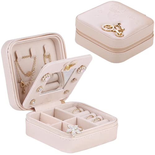 3-tlg. Mini Schmucktasche Aus Leder - Faltbarer Schmuck-Organizer Für Reisen