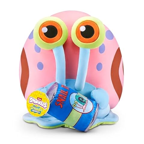 Snackles Licensed Character-Series 1-Spongebob Kanciastoporty pluszowe 14" Gary & Snail-po, 77706E