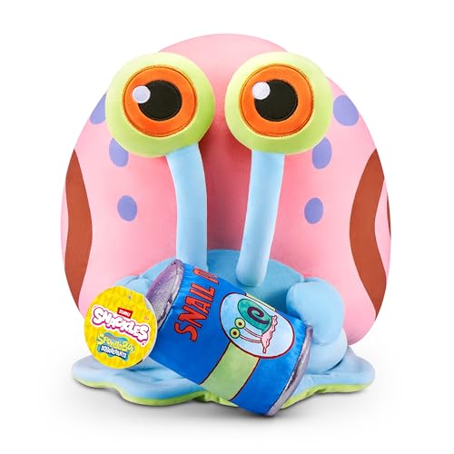 Snackles Licensed Character-Series 1-Spongebob Kanciastoporty pluszowe 14" Gary & Snail-po, 77706E