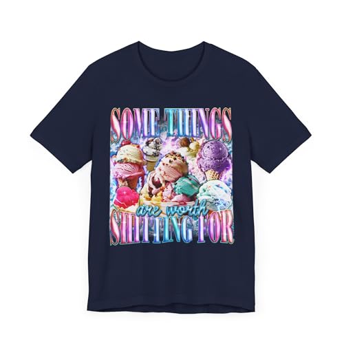 T-shirt avec inscription humoristique bleu marine coton 4XL