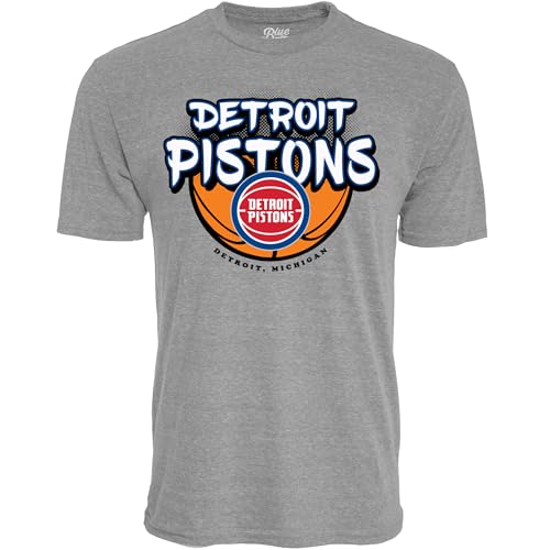 Detroit Pistons NBA Officially Licensed Tri-Blend T-Shirt Heather Gray, Large