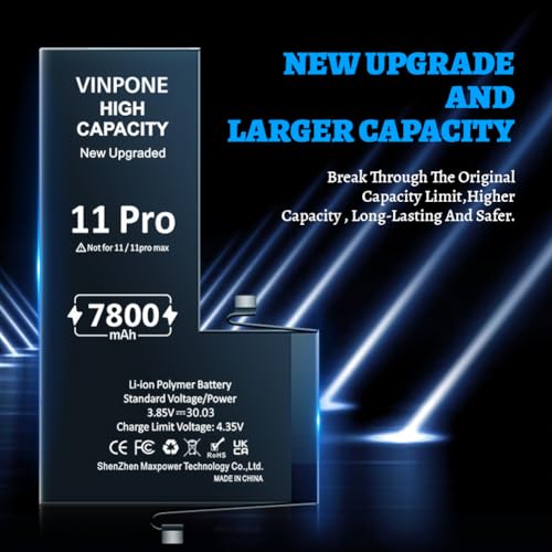 Uqoie 7 PLUS Battery For Iphone 11 Pro, (2024 Upgrade) 7800Mah High Capacity Replacement Battery thumb #1