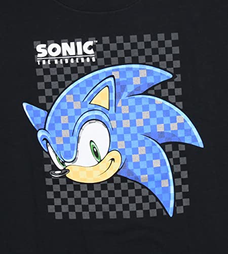 Bioworld Sonic The Hedgehog Boys' Supersonic Speedster Checked Character T-Shirt, Xl #TOP1