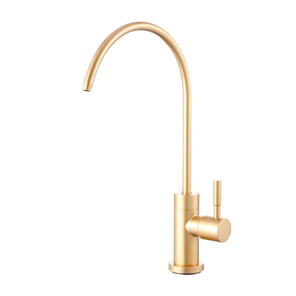 WDSOPK Kitchen Faucet,Faucets 1/4'' Osmosis Drinking Water Filter Kitchen Faucet Gold Water Purifier Faucet Direct Drinking Single Handle Kitchen Faucet