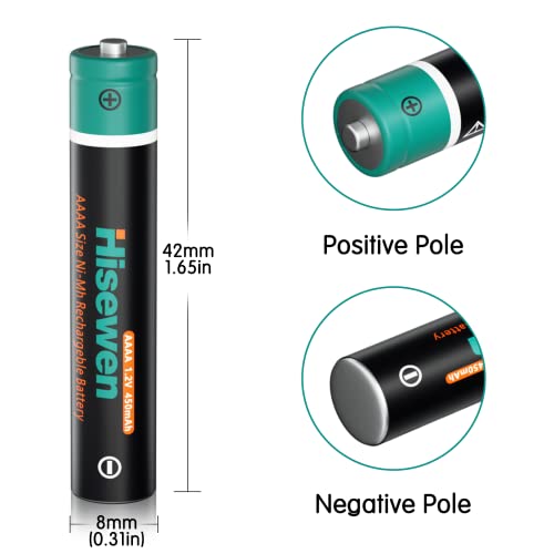 Hisewen 4 Pack Aaaa Batteries, Rechargeable Ni-Mh Aaaa Battery For Surface Pen Active Stylus, 1.2V 450Mah Quadruple A Ni-Mh Battery #TOP2