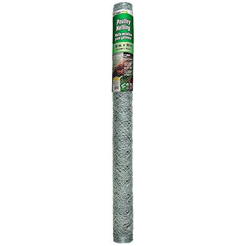 Image of YARDGARD 2 Inch Poultry Netting, Chicken Wire Fence, 20 Gauge Galvanized Steel, Rabbit Fencing, Bird Enclosures, Garden Protection and Plant Support, 36 Inches x 50 Feet