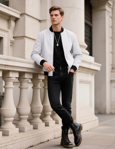 TACVASEN Men's Lightweight Jacket Spring Bomber Fall Windbreaker Casual Stylish Coats with Pockets3