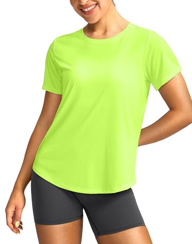 Image of Women's Short Sleeve Workout Shirts UPF 50+ Sun Protection T-Shirts Quick Dry Breathable Gym Running Hiking Tops for Women