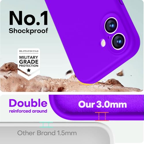 Image of LOVE 3000 Designed for iPhone 17 Case, Premium Silicone [Compatible with Magsafe][Soft Anti-Scratch Microfiber Lining] Shockproof Protective Phone Case for Men Women 6.3 inch, Neon Purple