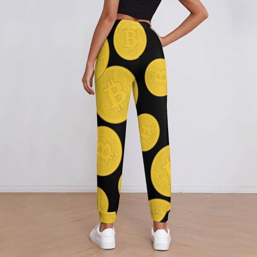 Bitcoin Prints Artwork Women's Sweatpants Casual Athletic Joggers Trouser Drawstring Lounge Pants with Pockets - Image 3