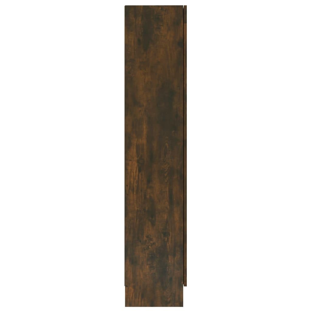 vidaXL Vitrinenschrank, Vitrine für Schlafzimmer Wohnzimmer Büro, Sideboard mit viel Stauraum, Highboard Schrank Beistellschrank, Räuchereiche Holzwerkstoff