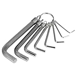 Performance Tool W1109C SAE Hex Key Set with Key Ring Holder - Chrome Plated Steel - 8-Piece Set in Sizes from 1/16 to 1/4-Inch