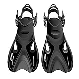 KIMILILY Swim Fins for Adult Short Travel Adjustable Fins Swimming for Snorkeling and Diving