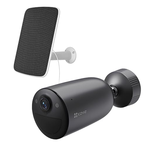 Image of EZVIZ WiFi Camera, Outdoor Security Camera, 2K Wireless Solar + Battery Powered CCTV Camera, Color Night Vision, 2-Way Talk, Human Detection, Active Defense, Weatherproof, Alexa, EB3