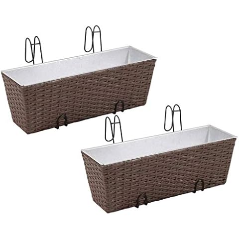 Maceta Jardinera de Ratán Trapecio Set de 2 Piezas Cover