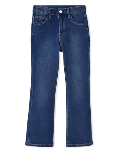 PATPAT Girls Bootcut Jeans 5-14 Years, Stretch Denim Pants with Mid-Rise Elastic Waist for Kids...
