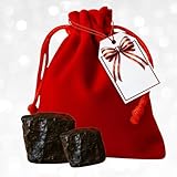 CZ Grain Naughty List Lump of Coal - Hilarious Christmas Surprise Gag Gift - Plush Red Velvet Bag Filled with Authentic Coal & Designer Tag - Mischief Prop - Funny Office White Elephant Exchange