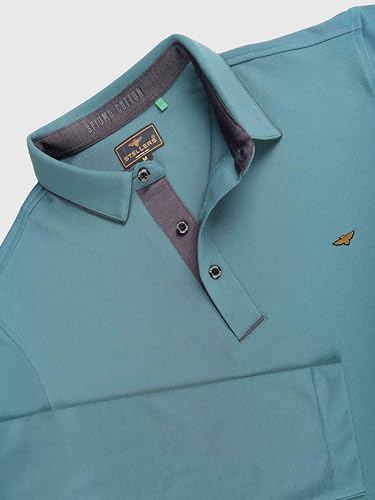 Image of STELLERS Men's Full Sleeve Polo T-Shirt | Premium Cotton | streatchable | Enzyme bio Washed | Feather Touch Feel | Sustainable