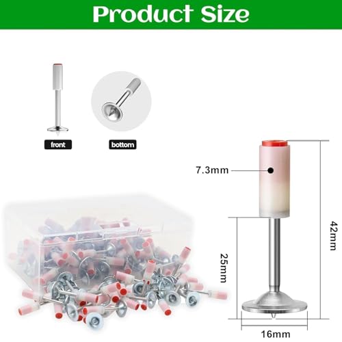 Image of Nail Gun Manual Steel Nails for Wall & Concrete Fastening - 7.3mm Mini Round Nails for Construction, Woodworking & DIY Projects - Wall Anchor, Wire Slotting Device - Pack of (400)