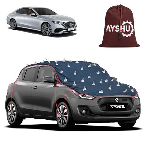 Image of AYSHU Water-Resistant Spike Car Cover for Mercedes Benz E-Class E 200 - Protects from Dogs, Monkeys, Dust, Sunlight & UV - Full Roof Universal Fit