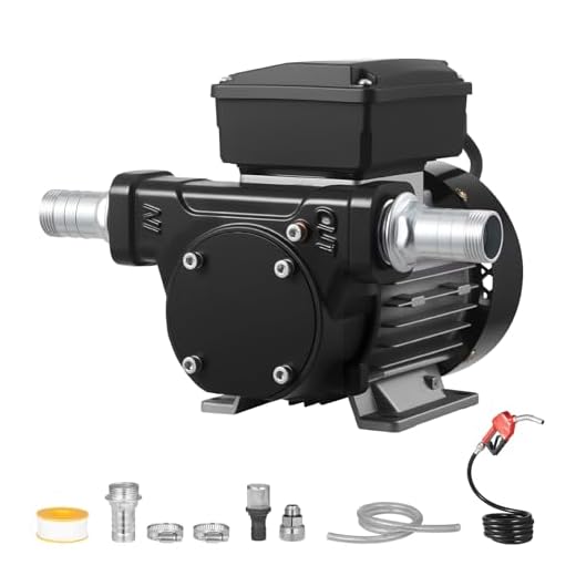 VEVOR Bomba de Transferencia de Combustible, 60 L/min, con Boquilla de Combustible Automática y 2 Mangueras, Elevación Máxima de 13,7 m, para Diésel, Queroseno y Biodiésel para Vehículos