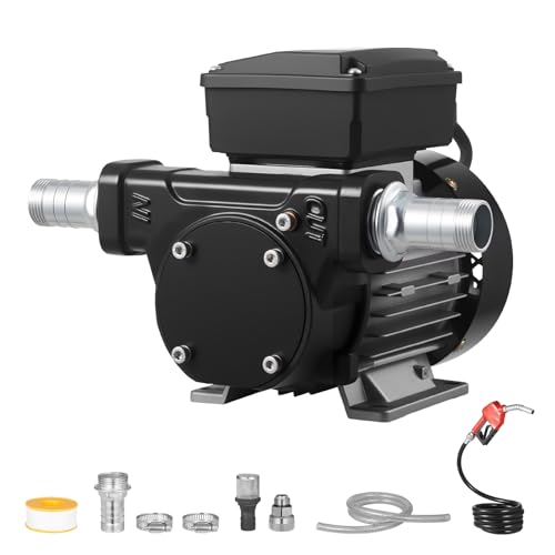 VEVOR Fuel Transfer Pump 110V, 16 GPM 60 L/min, AC Electric Oil Transfer Pump for Diesel Kerosene Biodiesel, with Auto Fuel Nozzle & 2 Hoses, 45 ft/13.7 m Max Lift, for Vehicles, Construction Sites by VEVOR - Used condition - US$89.27