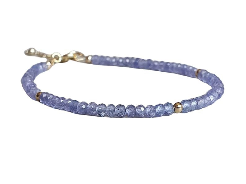 Bracelet tanzanite anti-ternissement en argent fin 925 empilable