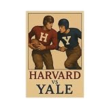 AUHUE Harvard Vs Yale Vintage Football Poster Canvas Poster Paintings for Wall Art Decoration Living Room Office Unframe 16x24inch