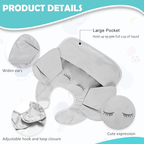 Image of SNOWIE SOFT Sleeved Bib Baby Bib with Pocket, Toddler Bib, Smock, Washable and Lightweight Waterproof Fabric, Fits Bibs for Baby 6 Months+