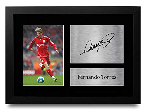 Mémorabilia football Liverpool avec photo imprimée Fernando Torres A4